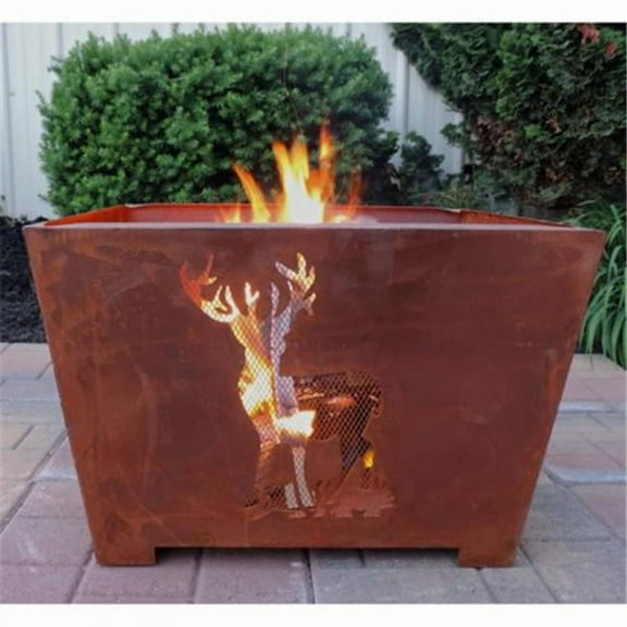 Esschert Design USA FF1002 Nature Scene Fire Basket, Rust Metal