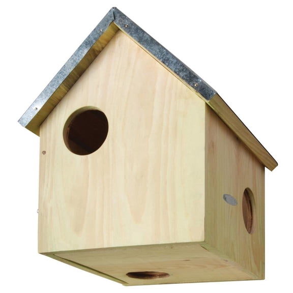 Esschert Design USA WA10 Wooden Squirrel House  Rustic Outdoor Habitat for Squirrels & Small Wildlife