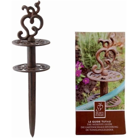 Esschert Design Hose Guide Rusted Finish Garden Hose Protector