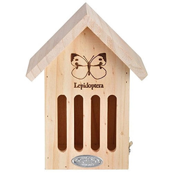 Esschert Design WA39 Butterfly House with Line Drawing, 4.8"D x 6.7"W x 9"H
