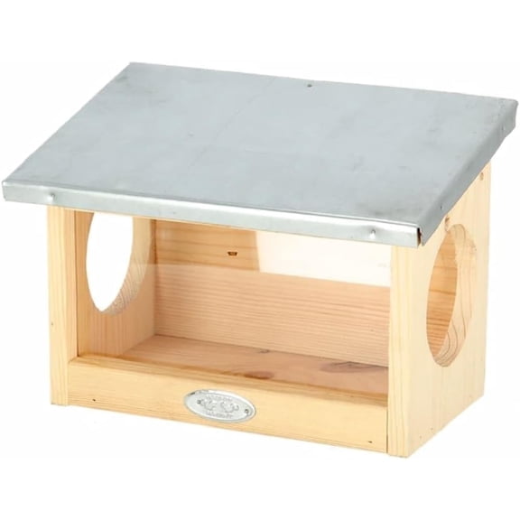 Esschert Design WA56 Squirrel Observation Feeder, 7"L x 10"W x 7.25"H, Natural Wood