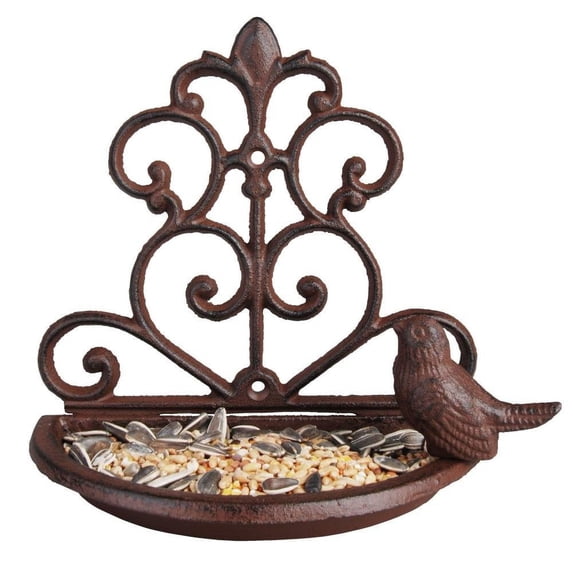 Esschert Design Wall-Mounted Bird Feeder – Decorative Garden Feeder for Small Birds