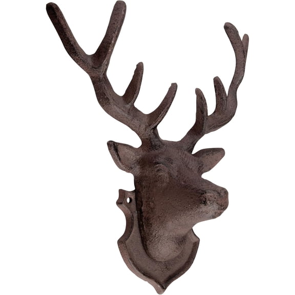 Esschert Design Deer Face Wall Decor Cast Iron Decorative Animal Wall Art