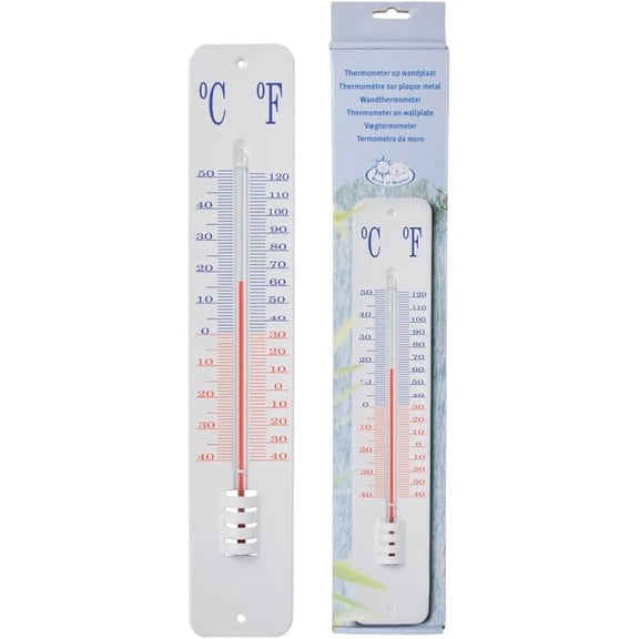 Esschert Design Wall Plate Thermometer Analog Outdoor White