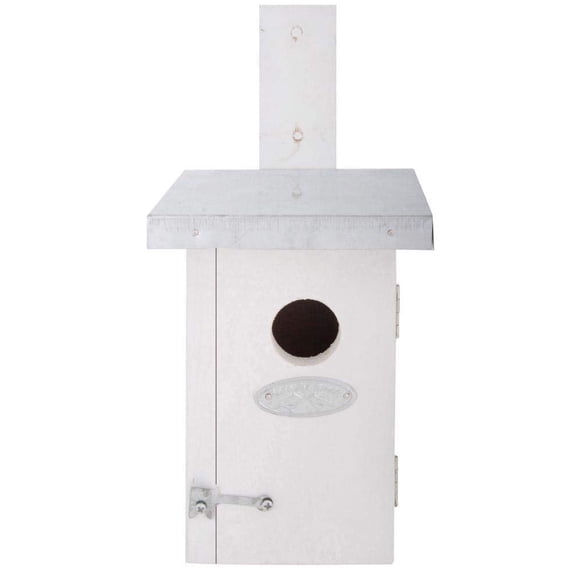 Esschert Design Wren Nesting Box, 5.27"D x 4.45"W x 9.83"H, White