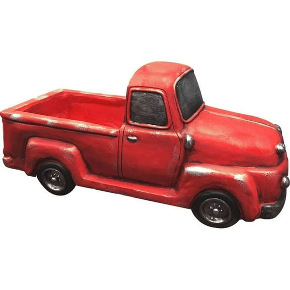 Esschert Design Vintage Truck Outdoor Garden Planter - 22.75" - Red and Gray