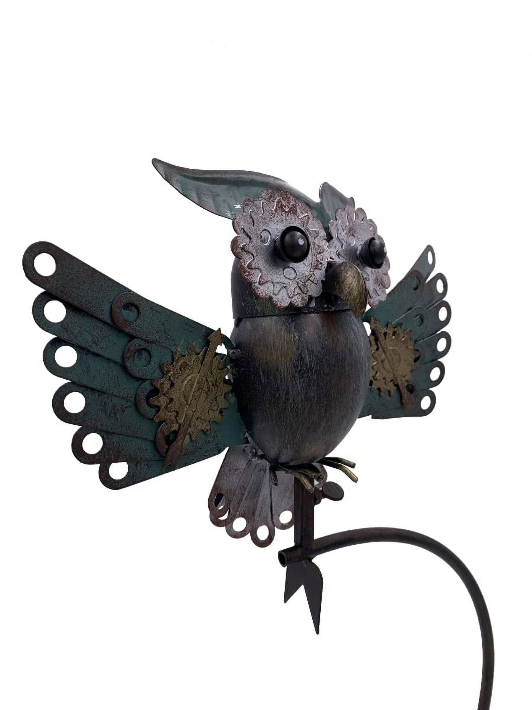 Steampunk Metal Owl Rocker with Gold and Silver Accents