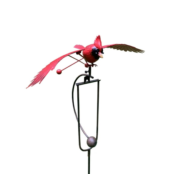 Esschert Design 48" Red and Black Realistic Cardinal Rocker Stake