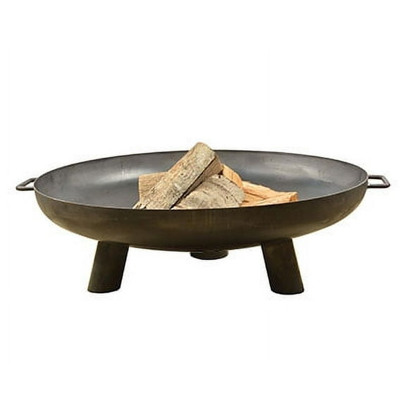 Esschert XL Oil-Rubbed Steel Fire Bowl with Handles, 31.5