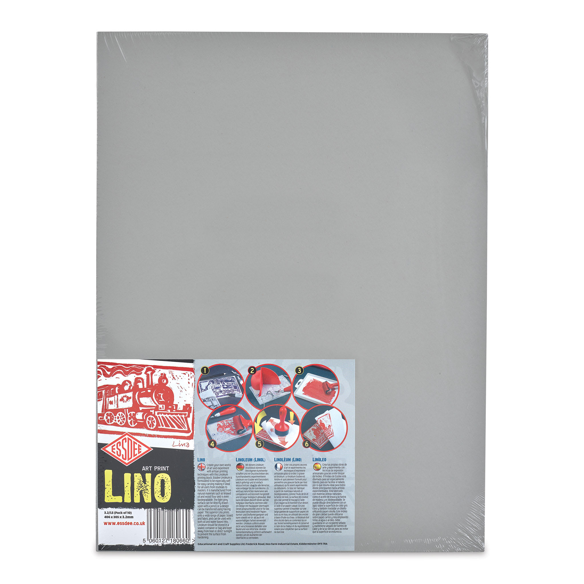 Bloques de linóleo Essdee - 12" x 16", sin montar, paquete de 10