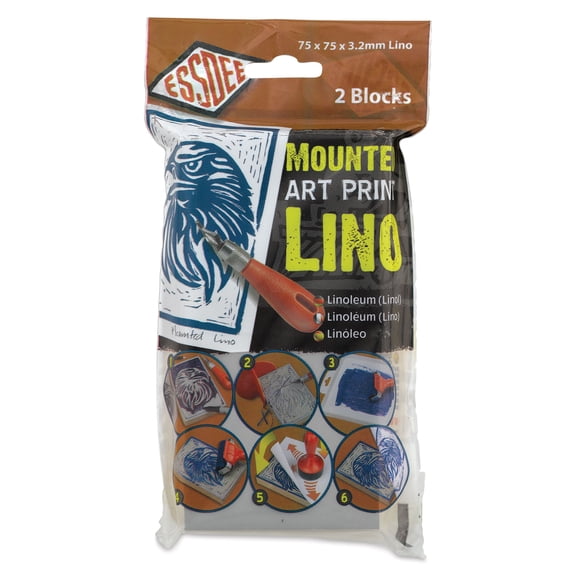 Essdee Mounted Lino Blocks - 3" x 3", Pkg of 2