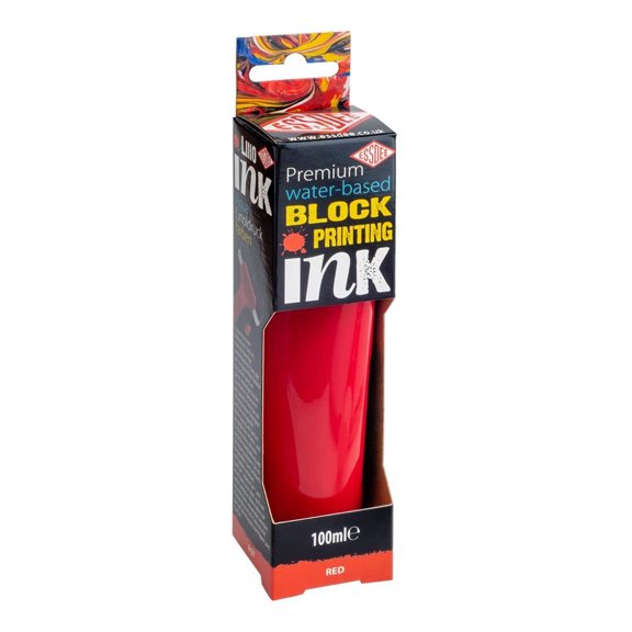 Essdee Premium Water-Based Block Printing Inks - Brilliant Red, 100 ml Tube