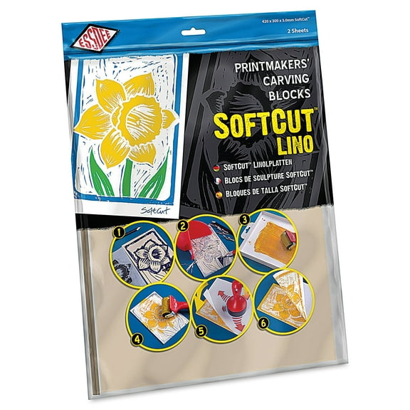 Essdee SoftCut Printmakers' Carving Blocks - 16-1/2" x 12", Pkg of 2