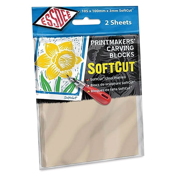 Essdee SoftCut Printmakers' Carving Blocks - 4" x 4", Pkg of 2