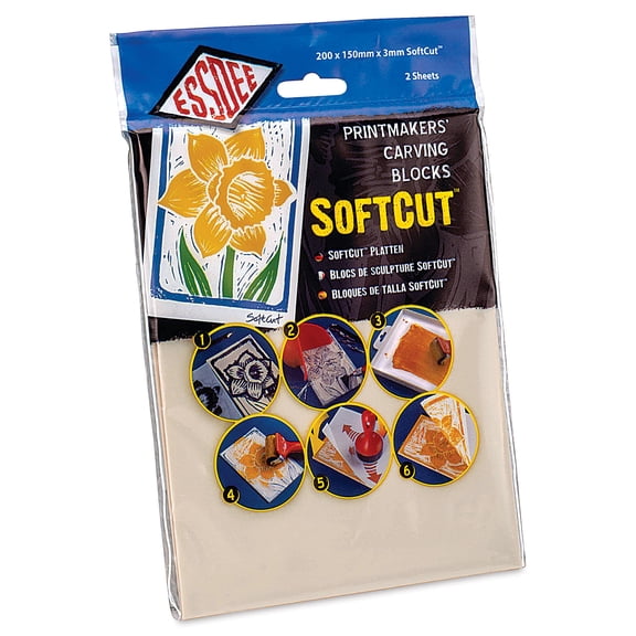 Essdee SoftCut Printmakers' Carving Blocks - 8" x 6", Pkg of 2