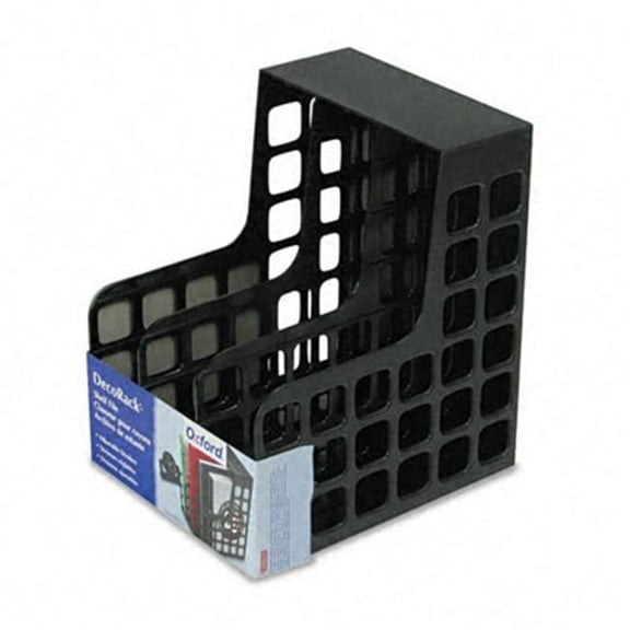 Esselte Pendaflex DecoRack Plastic Magazine File with Two Snap-In Dividers - Black