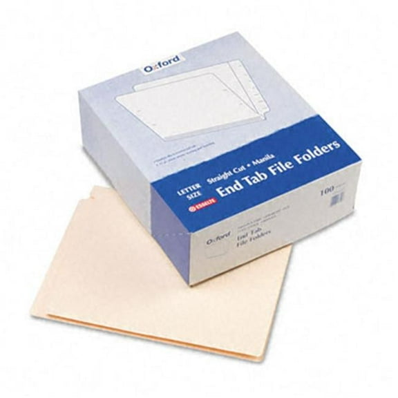 Esselte Pendaflex  End Tab Folders  Straight Cut  Two Ply  9 1/2   Front  Letter  Manila  100/Box