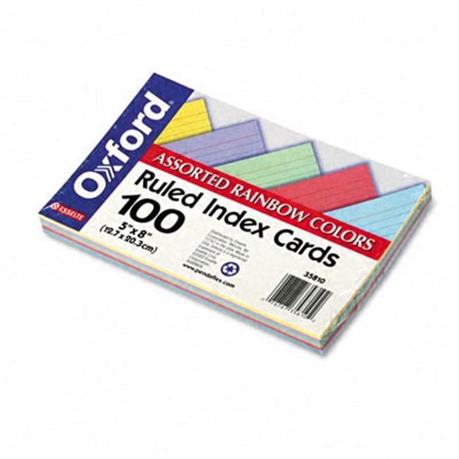 Esselte Pendaflex  Ruled Index Cards  5 x 8  Blue/Violet/Canary/Green/Cherry  100 per Pack