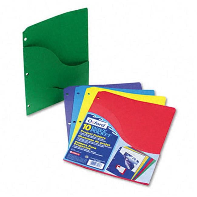 Esselte Pendaflex  Slash Pocket Project Folders  Jacket  Ltr  BL/GR/Red/Violet/YW  10/Pk