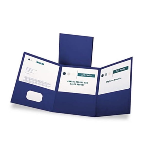 Esselte Pendaflex Tri-Fold Folder With 3 Pockets Holds 150 Letter-Size Sheets Blue