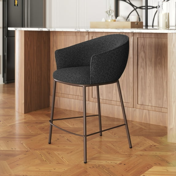 Essen Counter Stool Black & Bronze Counter Stool, Modern Style, Armrest support, Plywood, Indoor Bar
