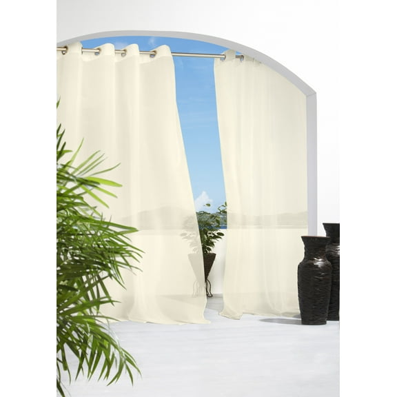 Essen Indoor/Outdoor Grommet Curtain Voile 54" x 84" in Ivory