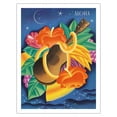 thumbnail image 1 of The Essence Of Aloha - ʻUkulele with Hawaiian Flowers and Fruit - Vintage Ocean Liner Travel Poster by Frank Macintosh c.1930s - Fine Art Matte Paper Print (Unframed) 20x26in, 1 of 4