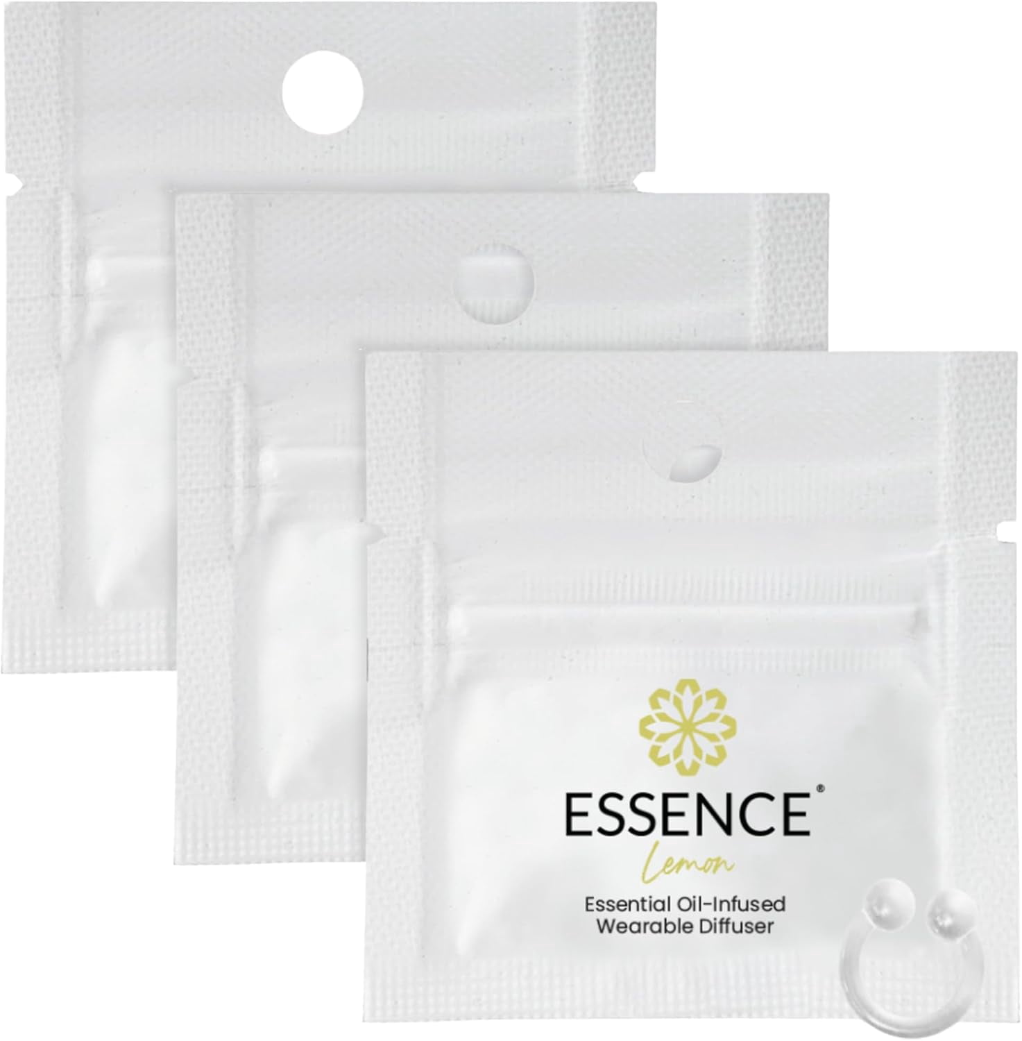 Essence Aromatherapy Nasal Diffuser Ring – Lemon – 3pk – Personal Wearable Essential Oil Inhaler