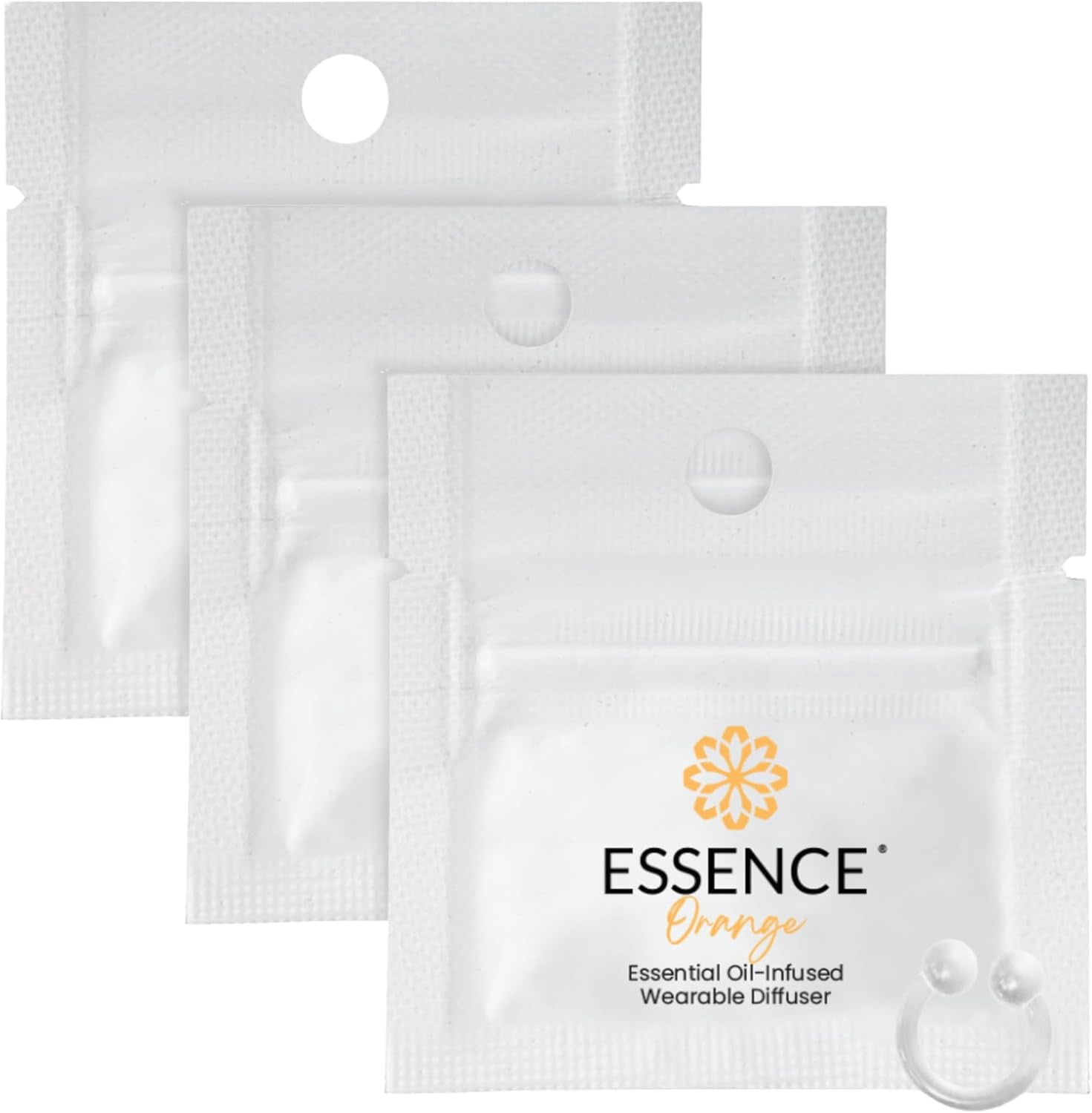 Essence Aromatherapy Nasal Diffuser Ring – Orange – 3pk – Personal Wearable Essential Oil Inhaler