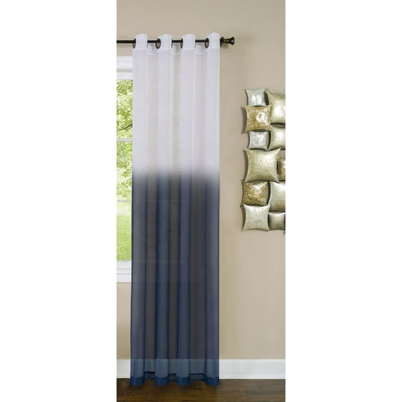 Essence Blue Fade Modern Window Curtain Panel, 52" x 84", Panel w/ Grommets