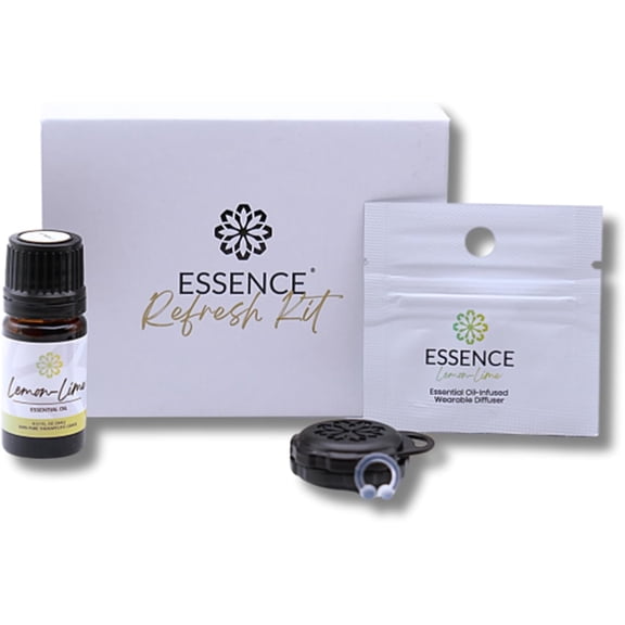 Essence Refresh Kit Lemon Lime Essential Oil Blend Black Aromatherapy Pod