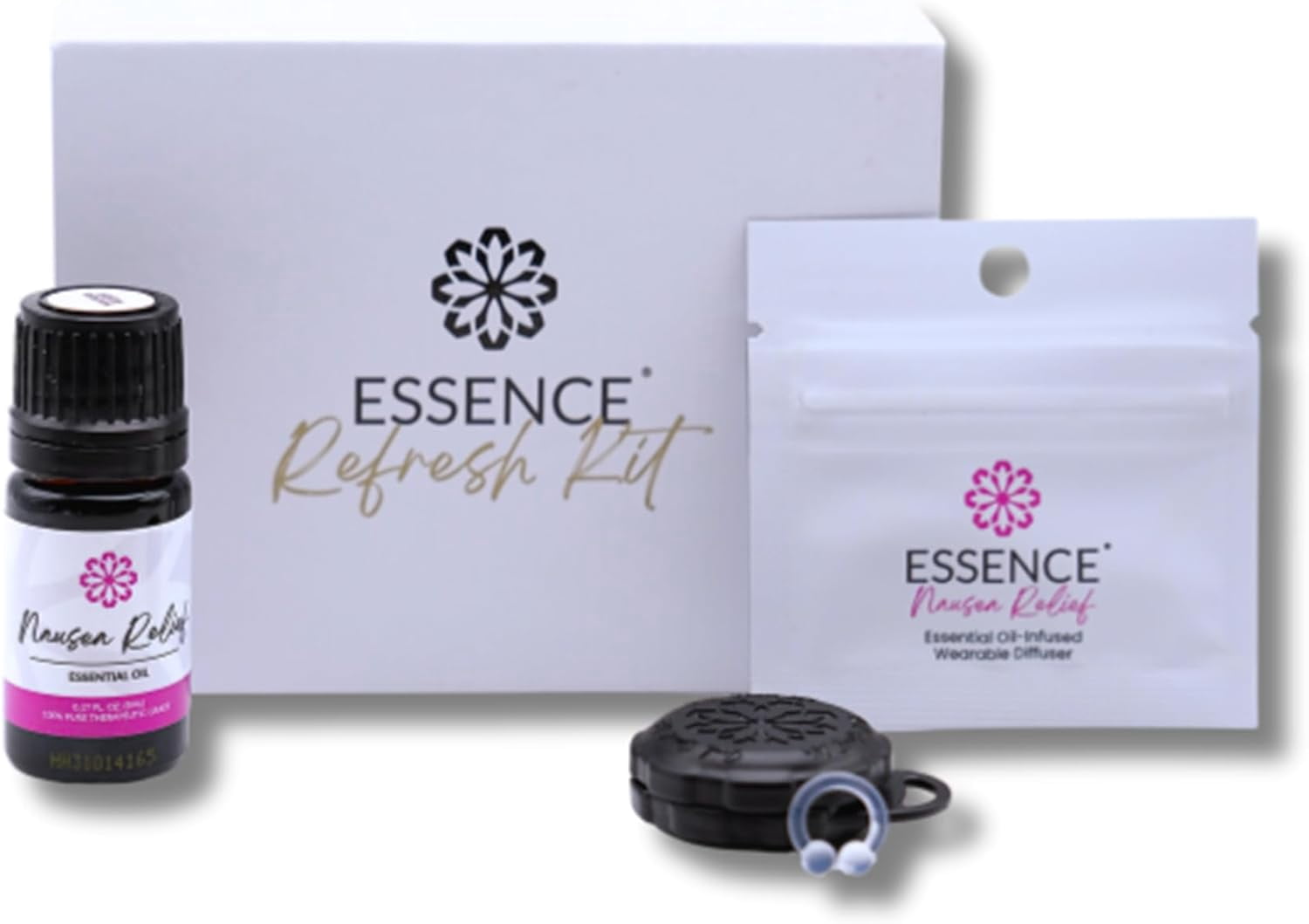 Essence Refresh Kit – Nausea Relief Essential Oil Blend – Black Aromatherapy Pod