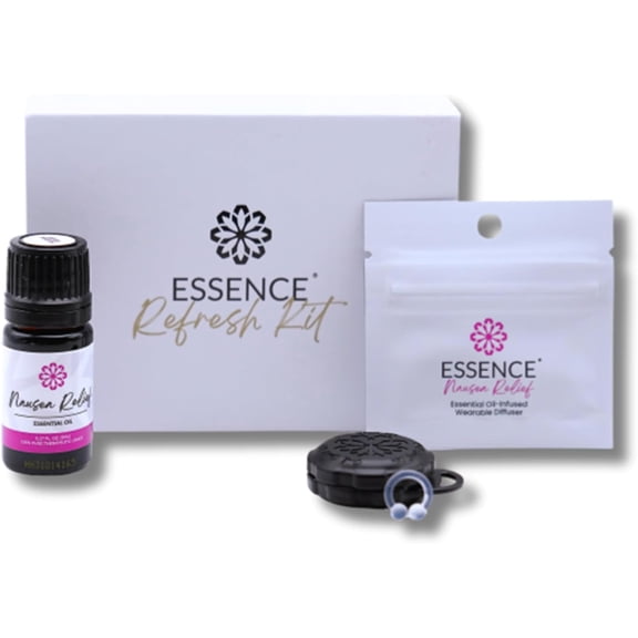 Essence Refresh Kit  Nausea Relief Essential Oil Blend  Black Aromatherapy Pod