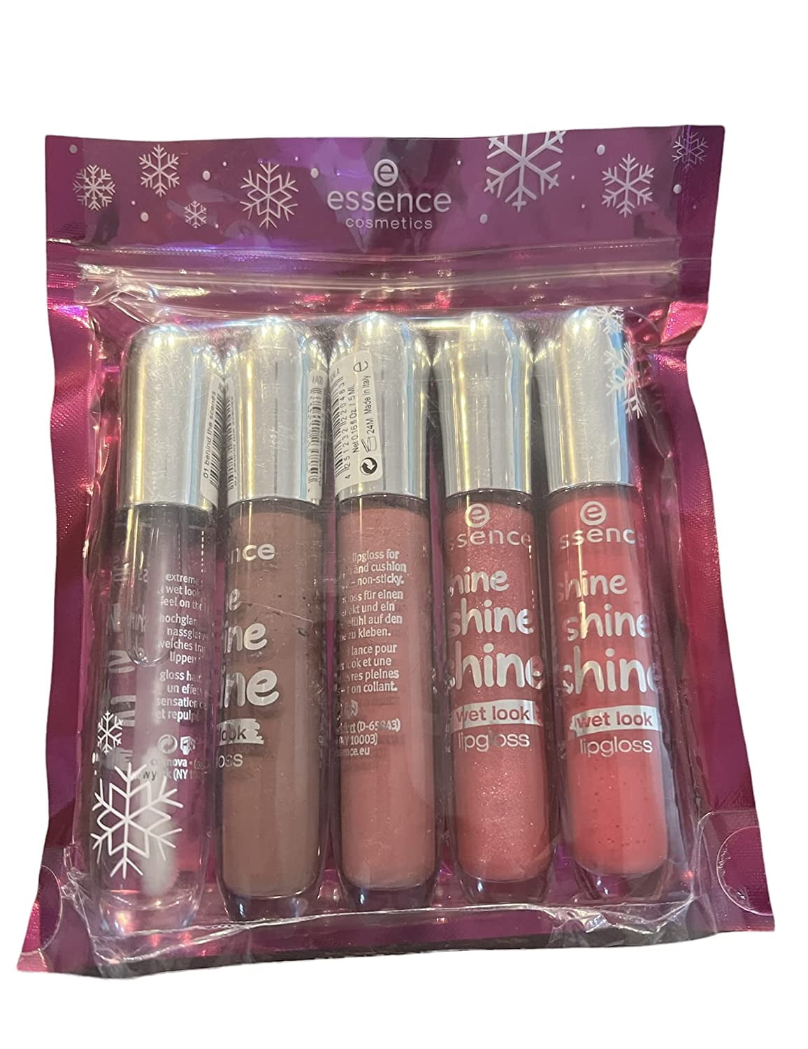 Essence Shine Shine Shine Wet Look Lip Gloss Gift Set, 5 Full Size Lip  Glosses