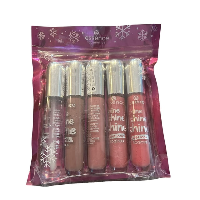 Essence Shine Shine Shine Wet Look Lip Gloss Gift Set, 5 Full Size Lip Glosses