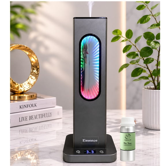 Essence Waterless Scent Diffuser|App enabled|7 LED Light|Rechargeable 1000 Sq ft|With 100ml Hotel Collection Oil Inspired by St. Regis Hotel