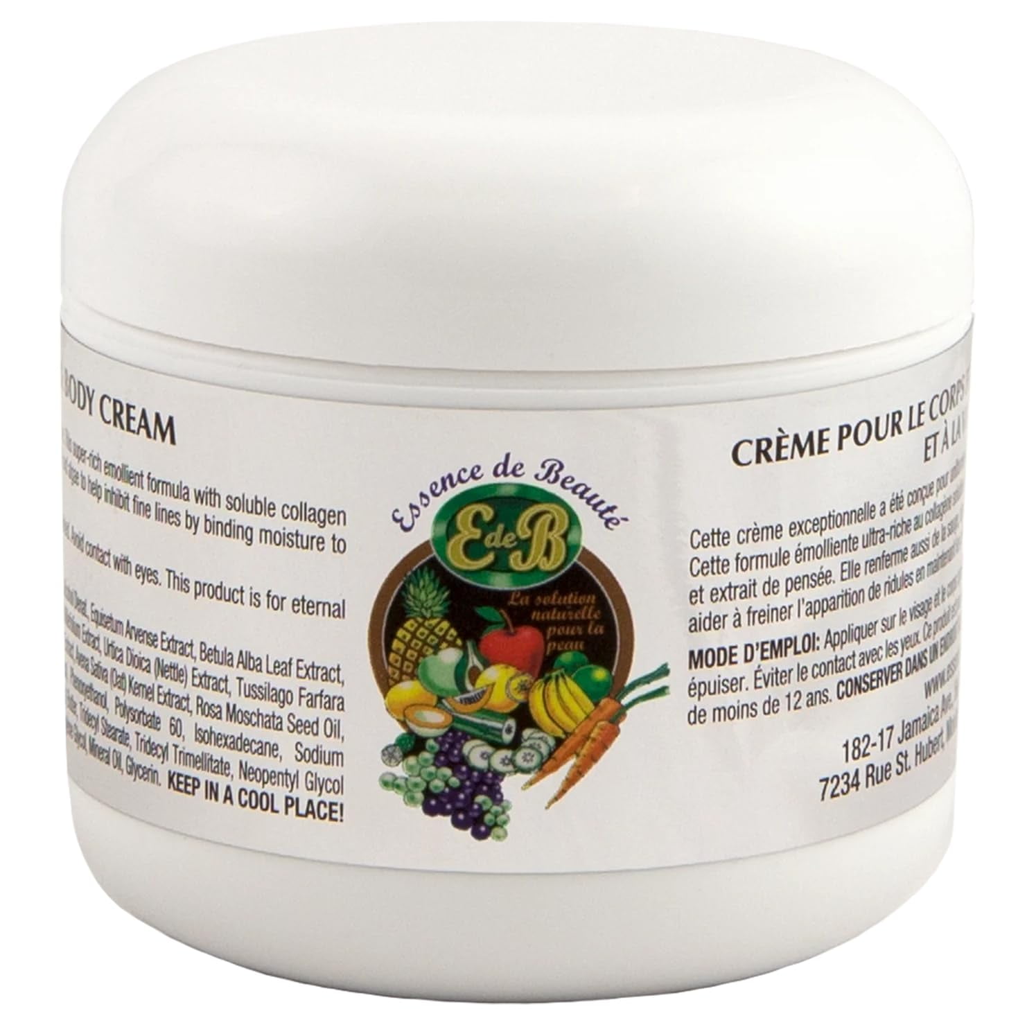 Essence de Beaute Collagen RRF12 + Vitamin E Face & Body Cream, 4oz