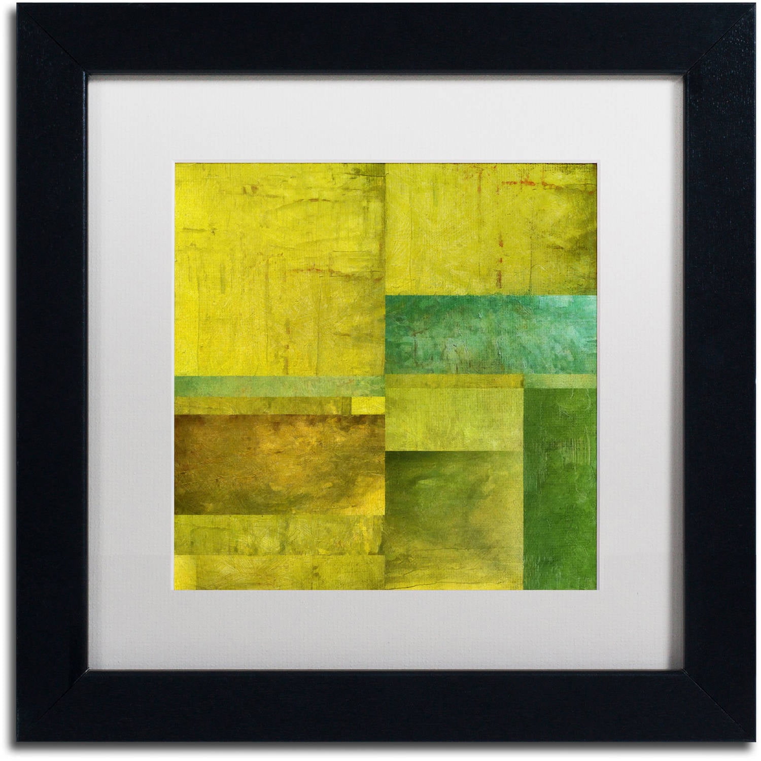 "Essence of Green" Canvas Art by Michelle Calkins, White Matte, Black Frame