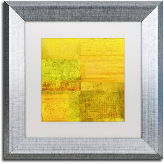 "Essence of Yellow" Canvas Art by Michelle Calkins, White Matte, Silver Frame