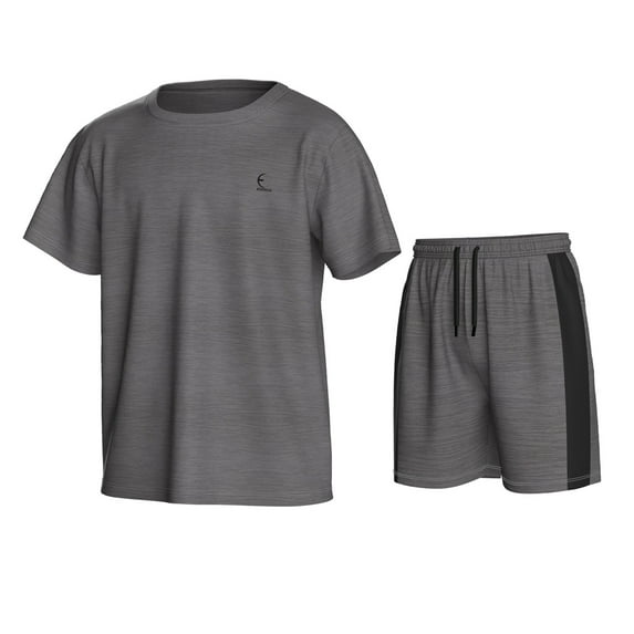 Essenclo Boys Athletic Shorts and Performance T-Shirt Crew Neck Boy Clothes Set, Summer Kids Outfit Size 3-16 (2 Pcs Set)