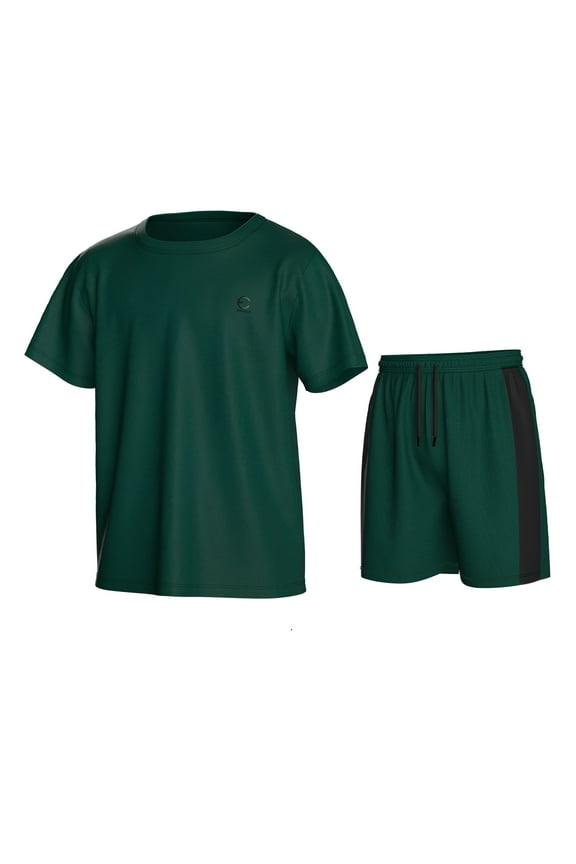 Boys Athletic Shorts and Performance T-Shirt Crew Neck Boy Clothes Set, Summer Kids Outfit Size 3-16 (2 Pcs Set)