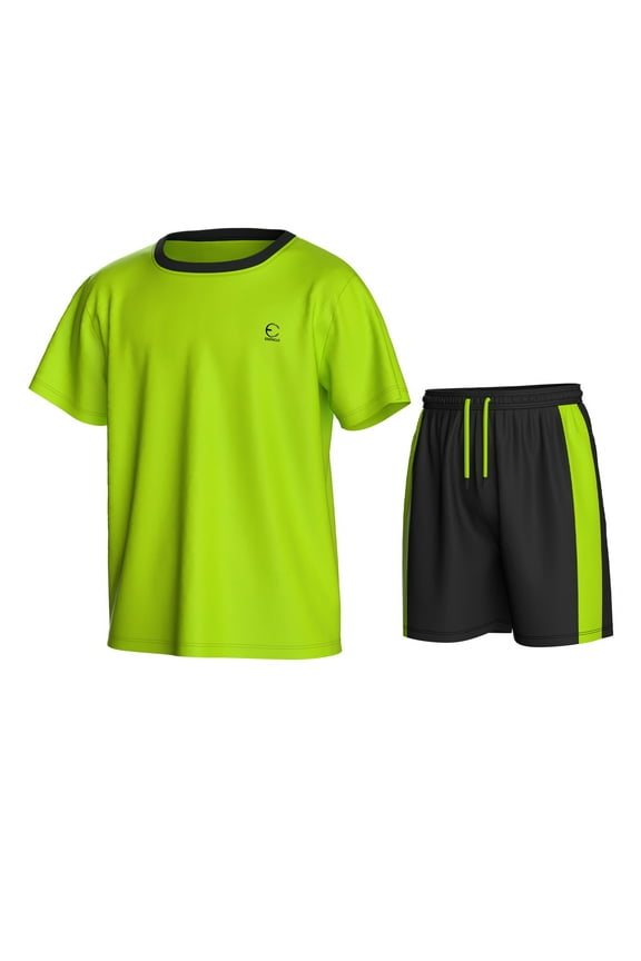 Boys Athletic Shorts and Performance T-Shirt Crew Neck Boy Clothes Set, Summer Kids Outfit Size 3-16 (2 Pcs Set)