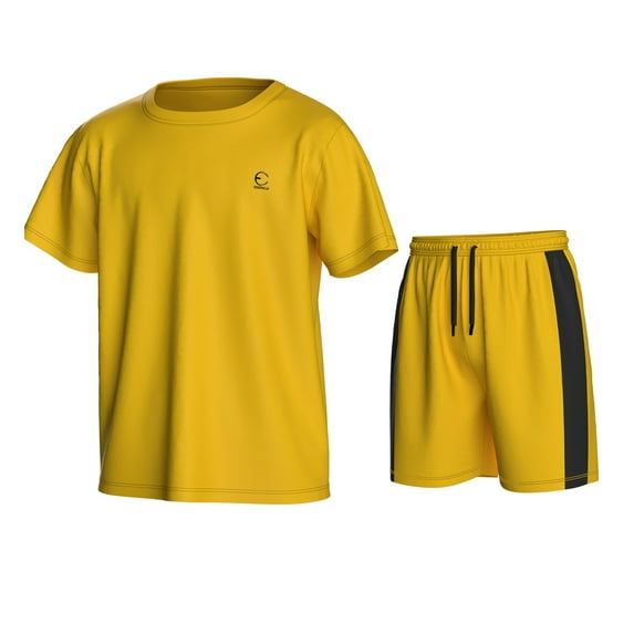 Essenclo Boys Athletic Shorts and Performance T-Shirt Crew Neck Boy Clothes Set, Summer Kids Outfit Size 3-16 (2 Pcs Set)