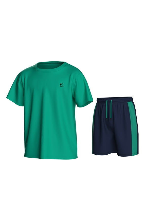 Boys Athletic Shorts and Performance T-Shirt Crew Neck Boy Clothes Set, Summer Kids Outfit Size 3-16 (2 Pcs Set)