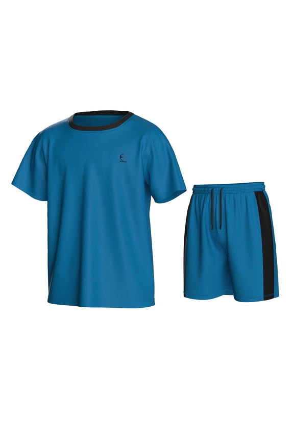 Boys Athletic Shorts and Performance T-Shirt Crew Neck Boy Clothes Set, Summer Kids Outfit Size 3-16 (2 Pcs Set)