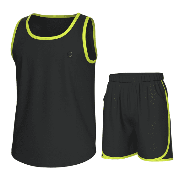 Essenclo Boys Clothing Sets, Boys Athletic Shorts & Sleeveless Shirts, Crew Neck Kids Tank Top Clothes Size 3-16 (2 Pcs Set)