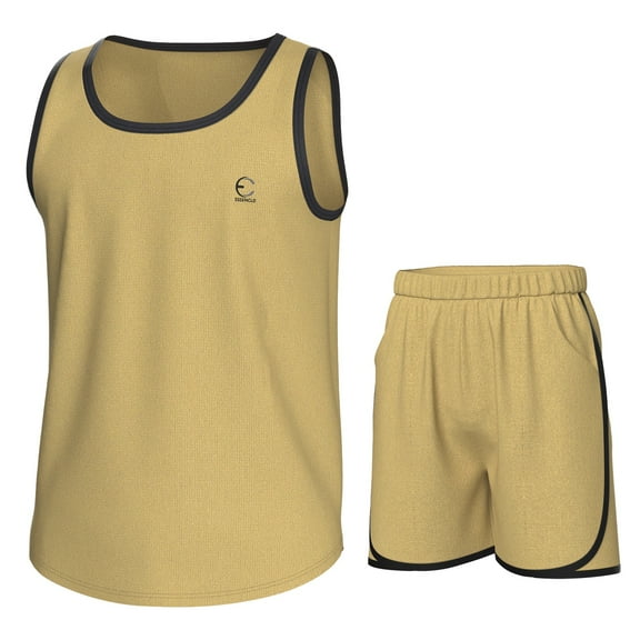 Essenclo Boys Athletic Set, Tank Top and Athletic Shorts, 2 Pc Set - Khaki