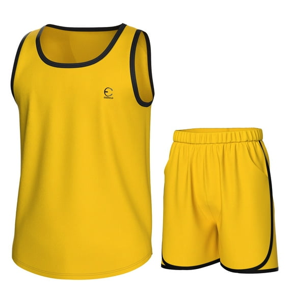 Essenclo Boys Athletic Set, Tank Top and Athletic Shorts, 2 Pc Set - Mustard
