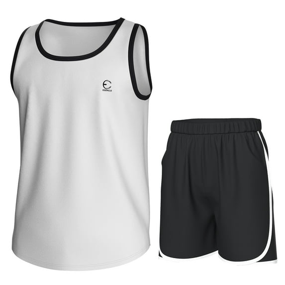 Essenclo Boys Clothing Sets, Boys Athletic Shorts & Sleeveless Shirts, Crew Neck Kids Tank Top Clothes Size 3-16 (2 Pcs Set)