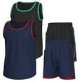 thumbnail image 1 of Essenclo Boys Clothing Sets, Athletic Crew Neck Sleeveless T-Shirt and Boys' Short Sets Outfits w/ Pockets 4 Pcs - Size 3-16, 1 of 7